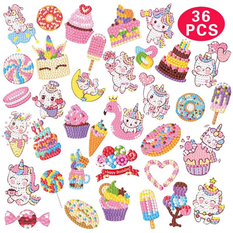 Diamond Art Stickers Painting Kits DIY Diamond Art and Crafts Stitch Unicorn Kids Adult Beginners 5d DIY Refrigerator Sticker