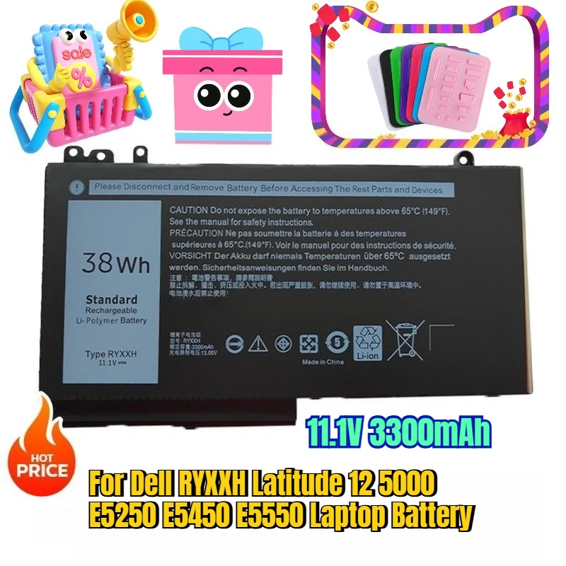 

11,1 В 3300 мАч для ноутбука Dell RYXXH Latitude 12 5000 E5250 E5450 E5550