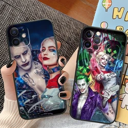 Harley Quinn Clown For Apple iPhone 15 14 13 12 Mini 11 XS XR X 8 7 Pro Max Plus Soft Silicone Black Phone Case