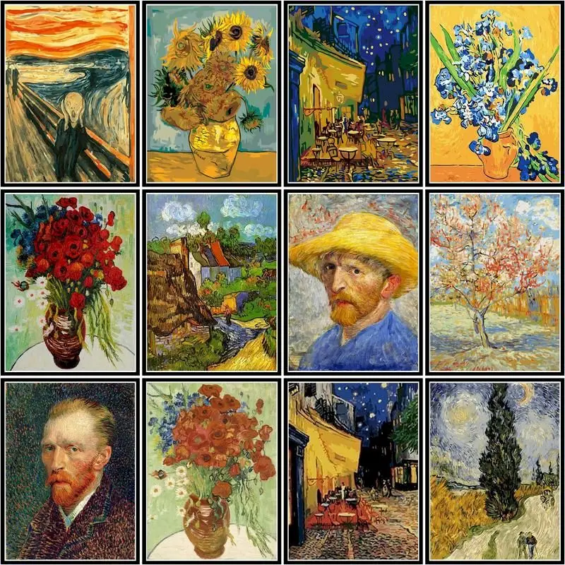 

GATYZTORY Picture By Number Van Gogh'S Works Kits Handpainted Oil Painting By Number Landscape Drawing On Canvas Home Decor