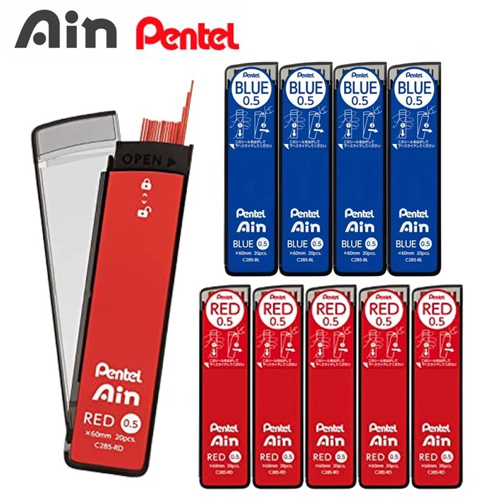 

Японский Pentel, новый механический карандаш C285, высокая прочность, небьющийся цвет, красный, синий, грифель 0,5 мм, художественные канцелярские принадлежности