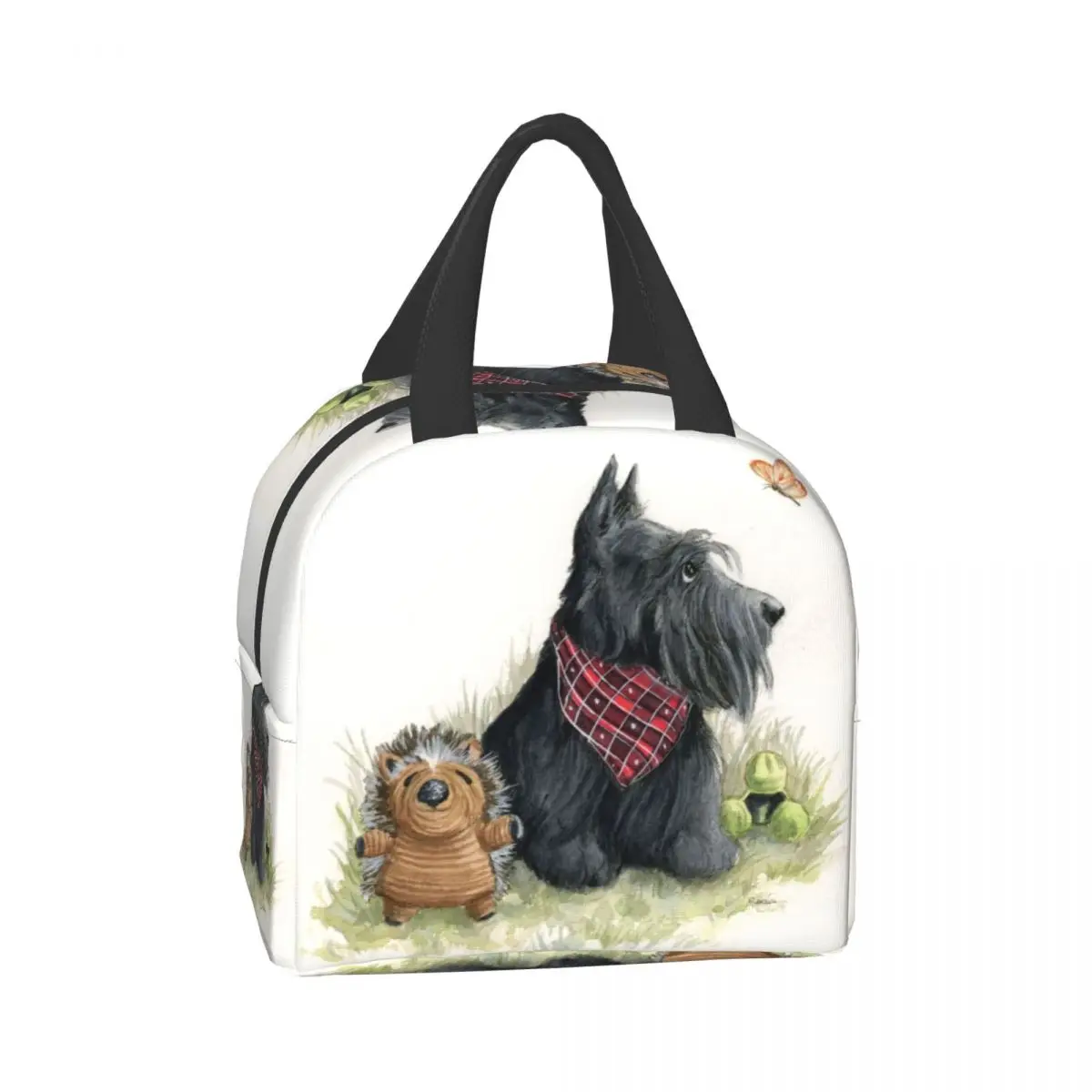 Scottish Terrier Resuable Lunch Boxes Women Multifunction Butterfly Scottie Dog Thermal Cooler Food Insulated Lunch Bag