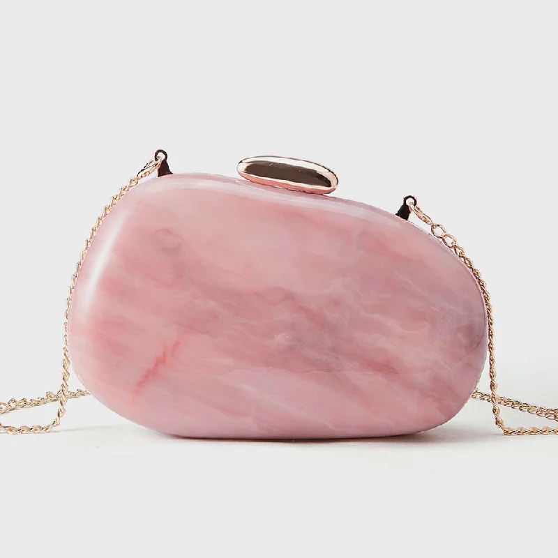 

Acrylic Shell Clutch Evening Bag For Women, Clear Hard Case Chain Purse, Unique Geometric Handbag For Wedding Party Banquet
