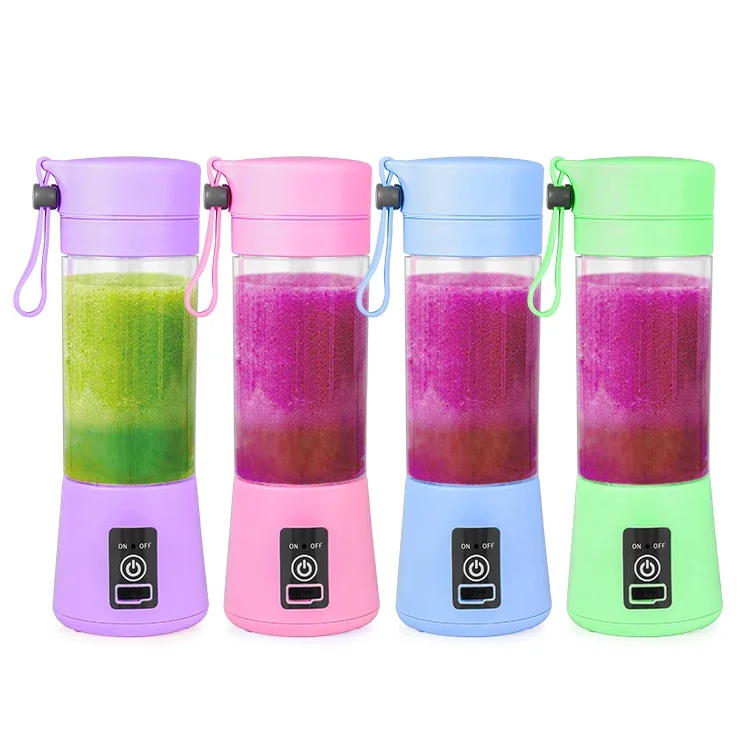 

Kinscoter High Quality 380ml 6 Blades Mini Electric Portable Rechargeable Travel Fruit Juicer Popular USB Blender Juicer
