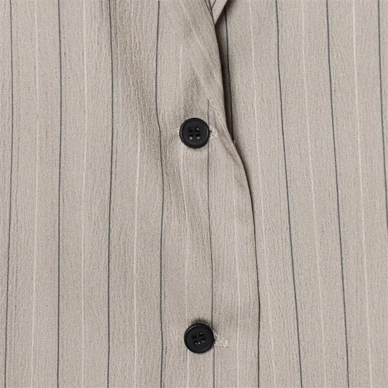 KEYANKETIAN Spring/Autumn New Women's Adjustable Waist Striped Shirt Leisure style Single Breasted Long Sleeve Loose Blouses Top