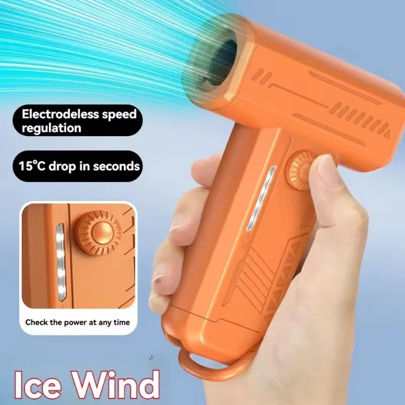 Violent Fan Mini Handheld Turbo Blower 130K RPM Extreme Wind Portable Dust Collector with LED Light for Camping Outdoor Cleaning