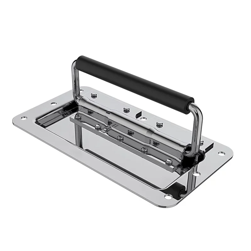 Heavy Duty Recessed 304 Stainless Steel Spring Folding Handle for Cabinet Door Box Flight Case - Industrial Pull Hardware
