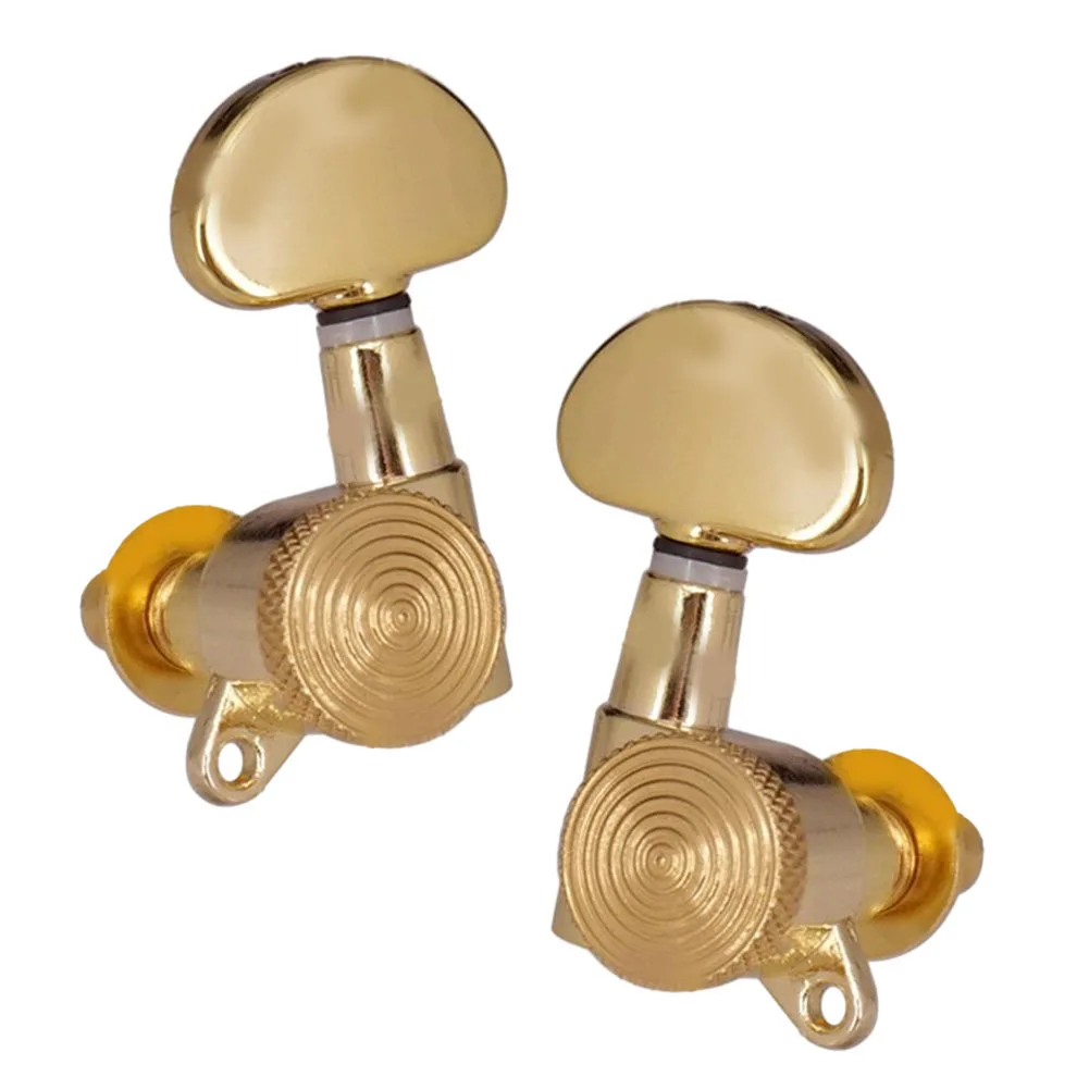 Sealed Gold Tuning Pegs for Acoustic and Electric Guitars Locking Machine Heads (3R+3L) for Reliable Performance