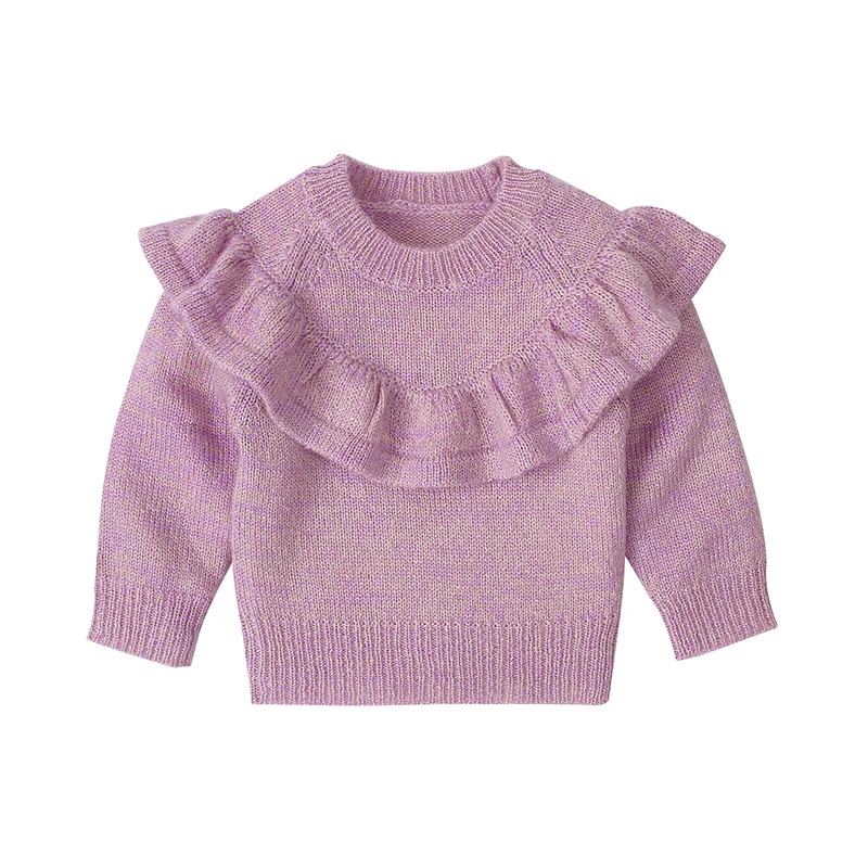 Kids Girls Sweater Clothes Purple Knitted Newborn Infantil Girl Body 0-12 Months Toddler Children Outerwears