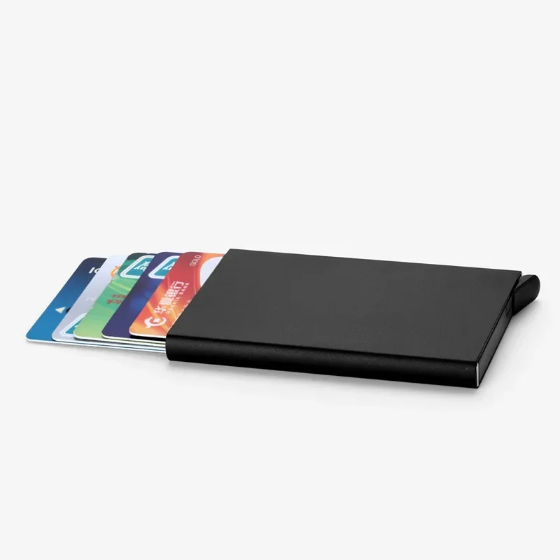 

Anti-theft ID Credit Card Holder Minimalist Porte Carte Thin Aluminium Metal Wallets Pocket Case Bank Women Men Credit Card Box