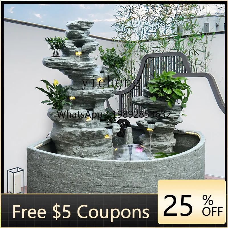 

1ZC Outdoor Garden Balcony Courtyard Lucky Large Rockery Flowing Water Fountain Landscape Ornament