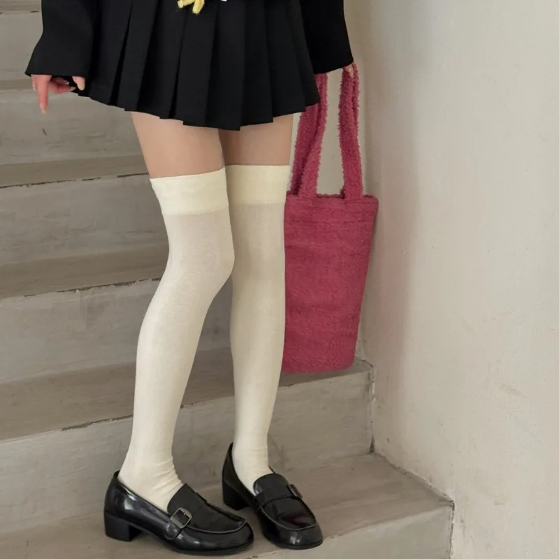 

SP & CITY высокие носки до бедра в студенческом стиле, зимние дышащие хлопковые чулки без костей, модные утягивающие гольфы выше колена