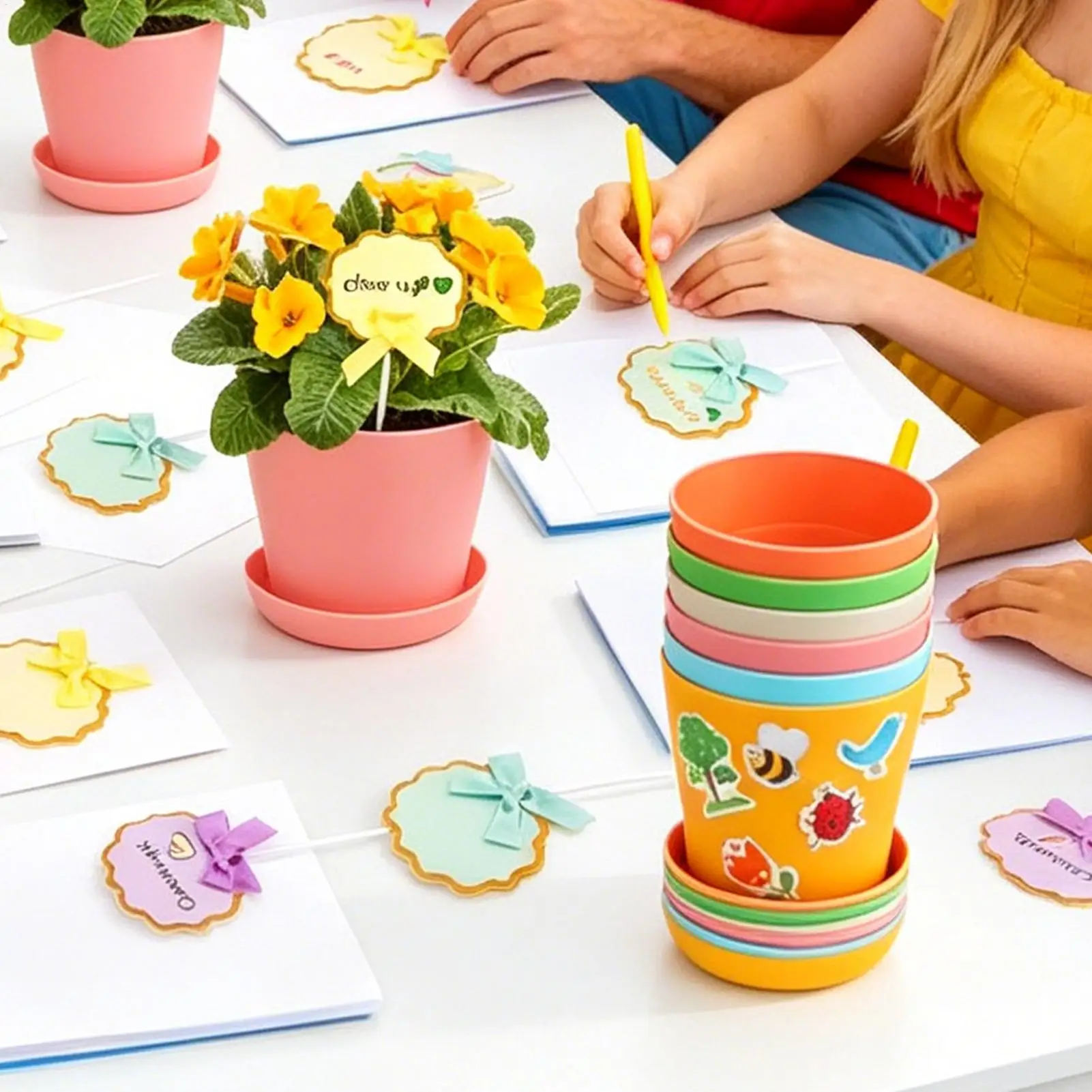 Spring Kids Crafts Colorful Educational DIY Funny Kids Gardening Stickers Craft Kits For Kids Aged 4 Handmade Crafts Home School