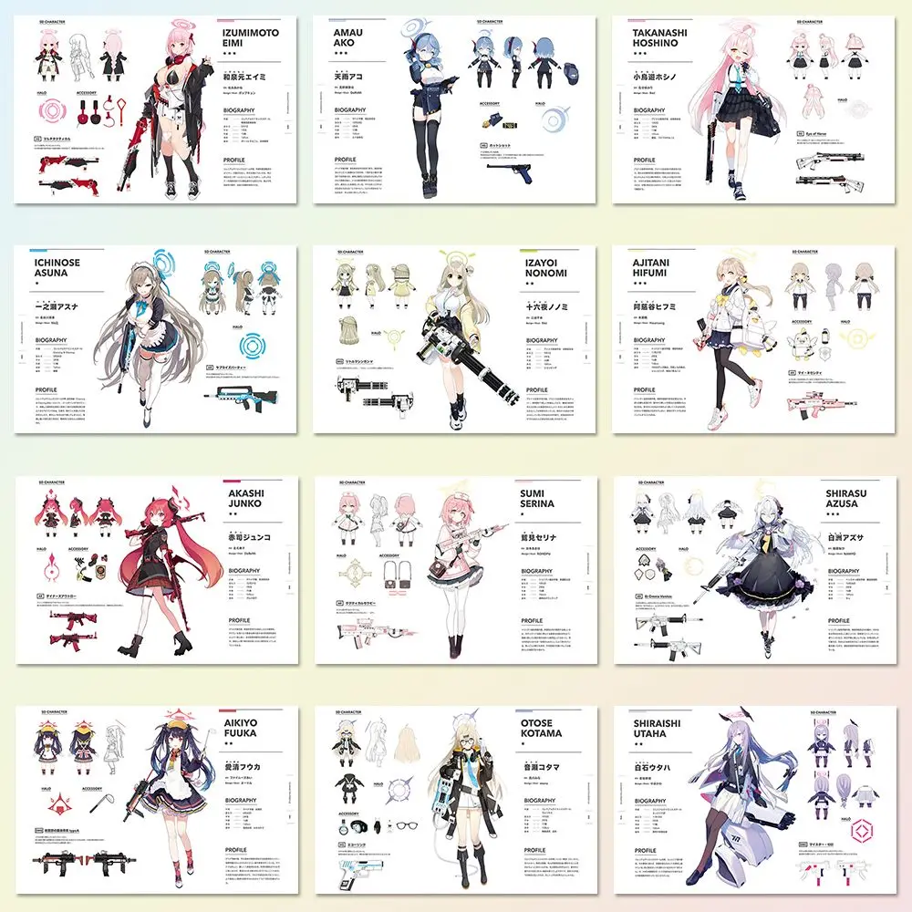 48Pcs Game Anime Stickers Cartoon Decal Blue Archive Takanashi Hoshino Laptop Phone Bike Car Waterproof stickers Gift