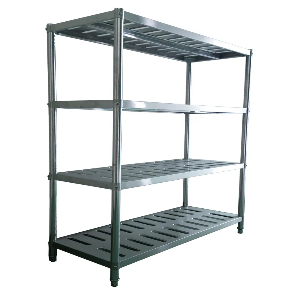 

4 Layer Heavy Duty Stainless Steel Kitchen Storage Rack Good Price Metal Rack Hotel Restaurant Premium 4-Storey Storage Shelf