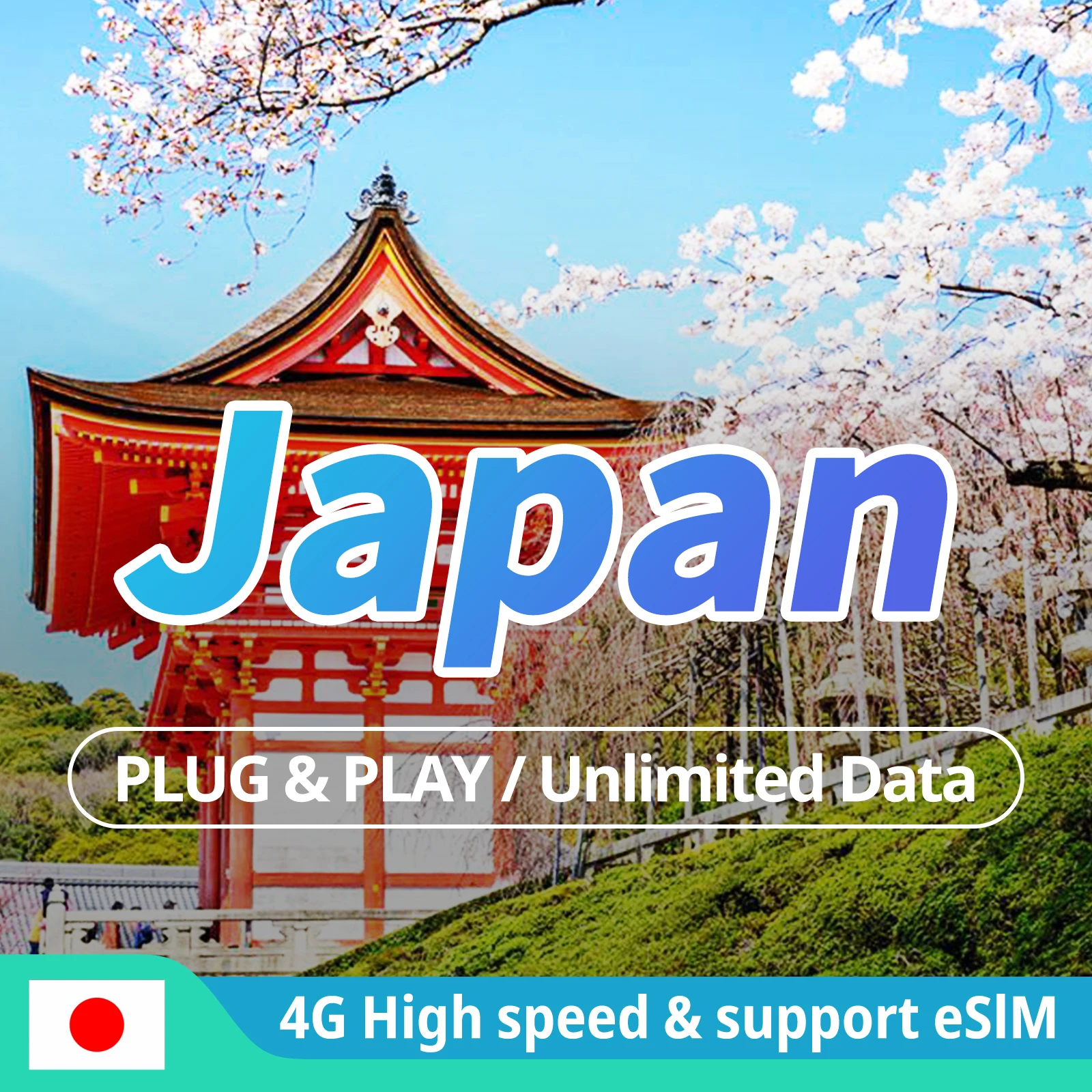 Japan Unlimited Data SlM Card 3-30 Days 4G High Speed Data Travel  Japan SlM Card Support eSlM