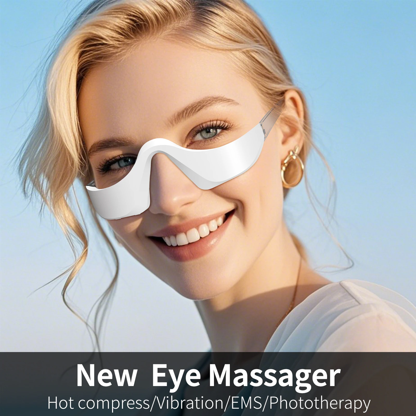 Advanced Hand Held 3D Eye Care Device Microcurrent Heating Wireless Waterproof Electric Massager for Anti-Aging Dark Circles