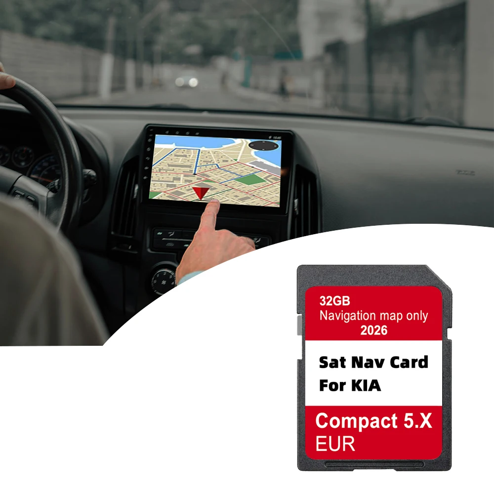 Sat-Nav-SD-Karte 2026 für KIA Compact 5.X Carens Ceed Niro Optima Picanto Rio Soul Sportage Stonic 32GB Update EU UK GPS-Karten