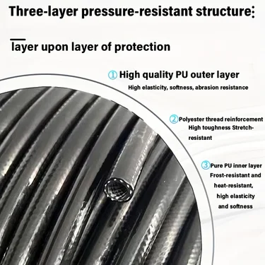 Druckluftschlauch 8x5mm, Längen von 15/255/35/45 Fuß, PU-Faserbeschichteter Pneumatikschlauch mit Anschluss. – Detail 1