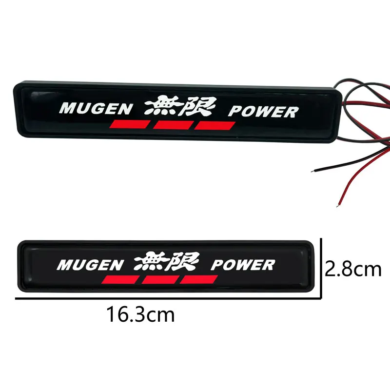 Car Decoration Auto Sticker Front Hood Grille LED Light For Honda Mugen Power Civic Accord Odyssey City CRZ  CRV Spirior