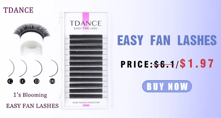 TDANCE Vorgefertigte Volumen-Fächer-Wimpernverlängerung, 12 Reihen, 0,07 mm Dicke, 3D 4D 5D 6D Faux Nerz, einzelne falsche Wimpern, russische Wimpern – Detail 1