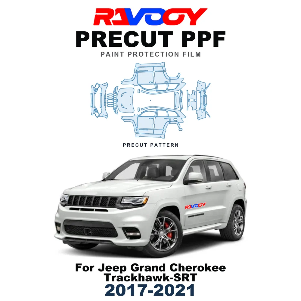 Precut PPF For Jeep Grand Cherokee Trackhawk-SRT 2017-2021 8.5mil TPU Paint Protection Film Hood Bonnet Bumper Headlight Fenders