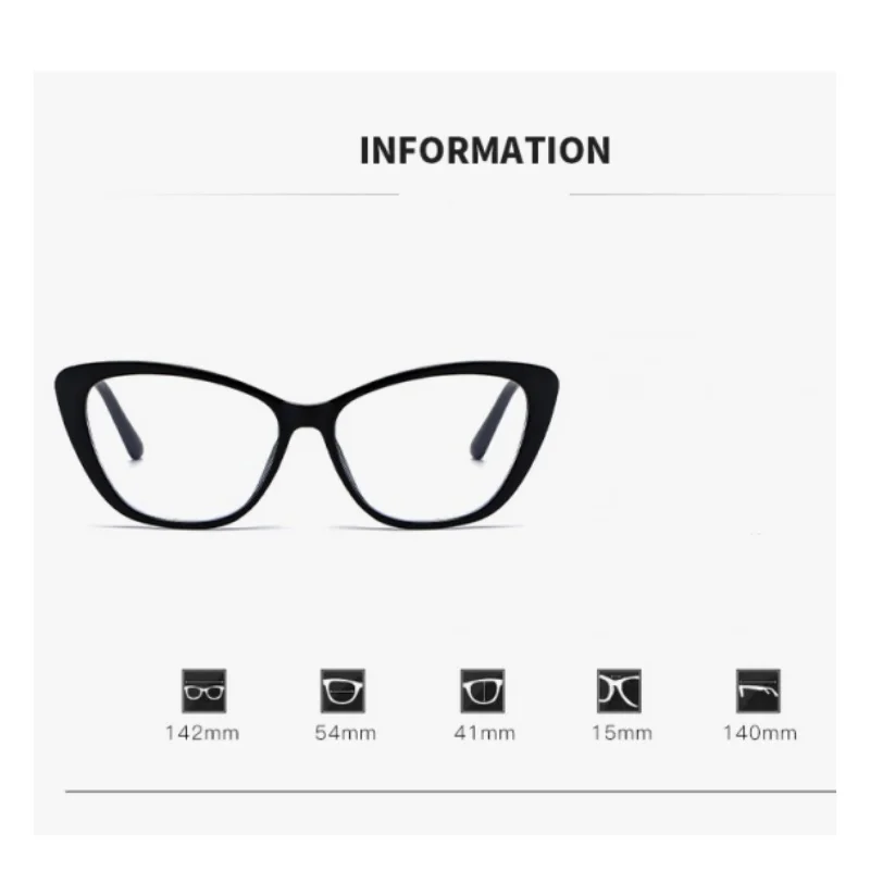 البلاستيك القط العين نظارات للقراءة للنساء مكافحة الضوء الأزرق القراءة طول النظر الشيخوخي نظارات قصر النظر الرجعية + 1.0 + 1.5 + 2.5 #5