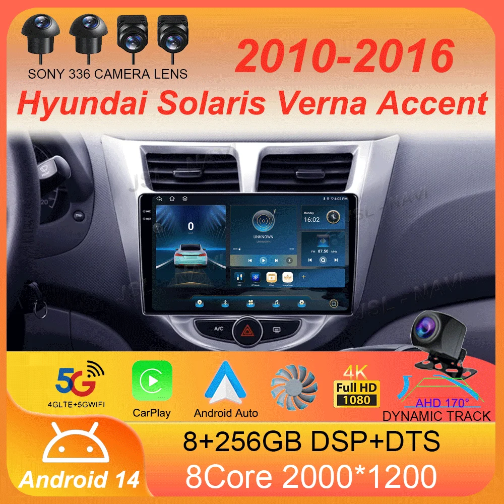 

Car Radio Android 14 Carplay Multimedia Player For Hyundai Solaris Accent i25 2010 - 2016 Auto Autoradio Stereo 2din Head Unit