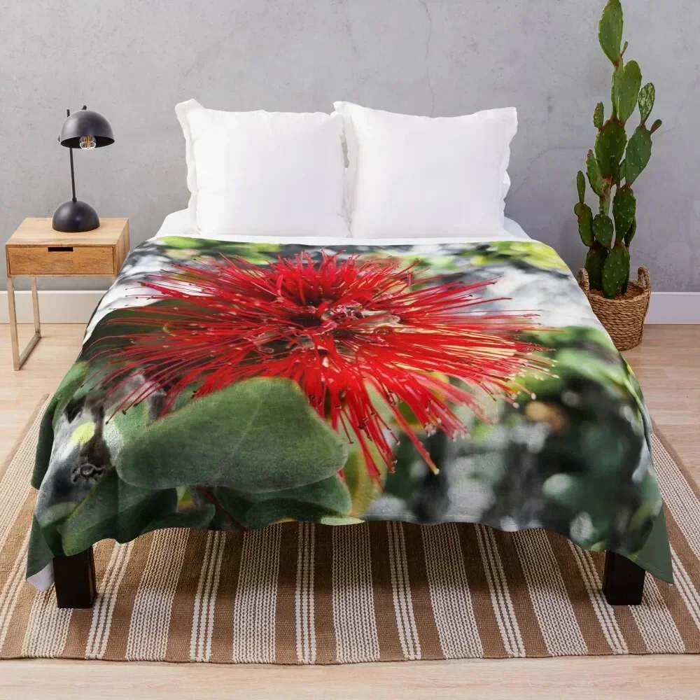 

Ohia Lehua Throw Blanket Long Lasting Soft Plush Blanket for Daily Use