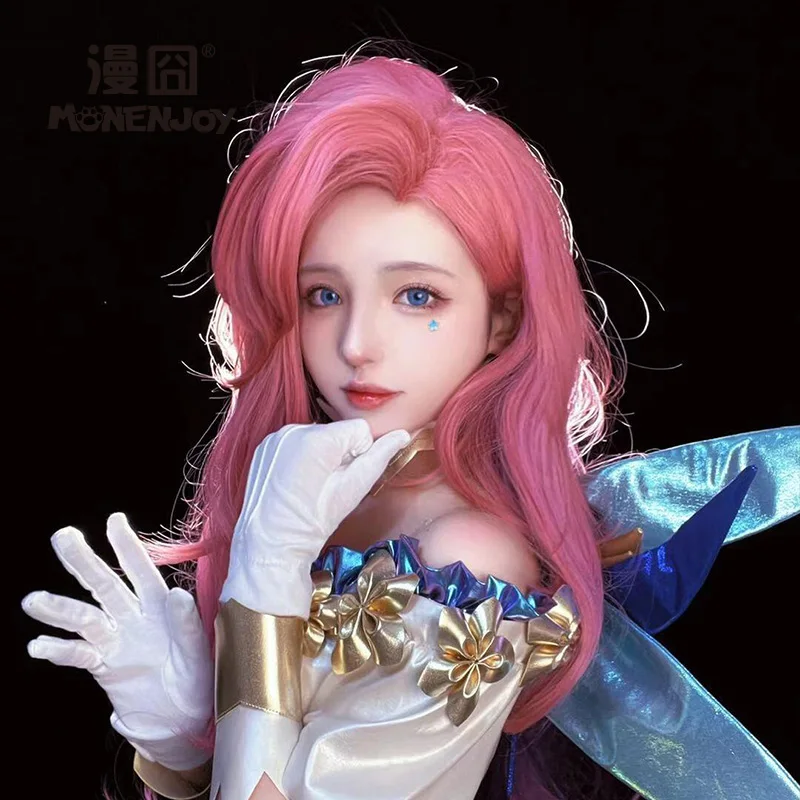 Jeu LOL KDA Seraphine Singerr Cosplay perruque rose violet dégradé ondulé cheveux longs Cosplay Costume Doujin cadeaux