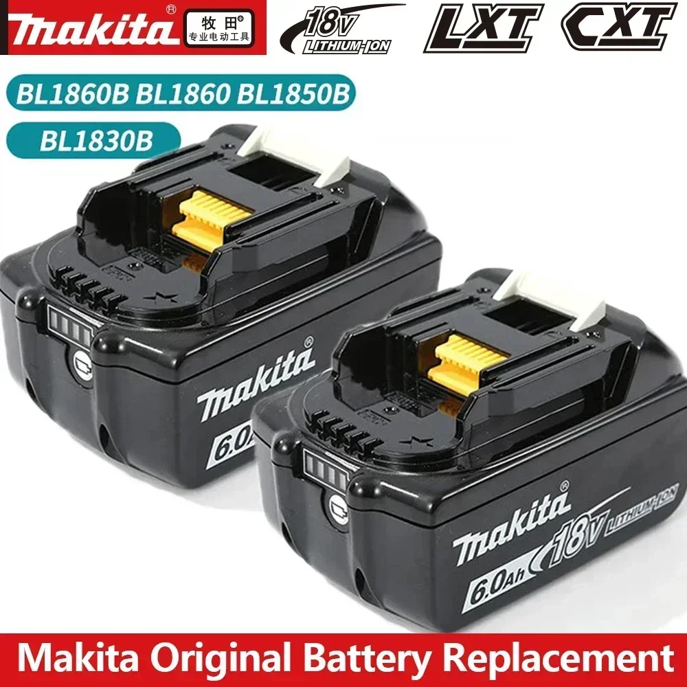 100% Original Makita Rechargeable Power Tool Battery Replaceable LED Li-ion 6.0Ah 18V with LXT BL1860B BL1860BL1850 BL1830