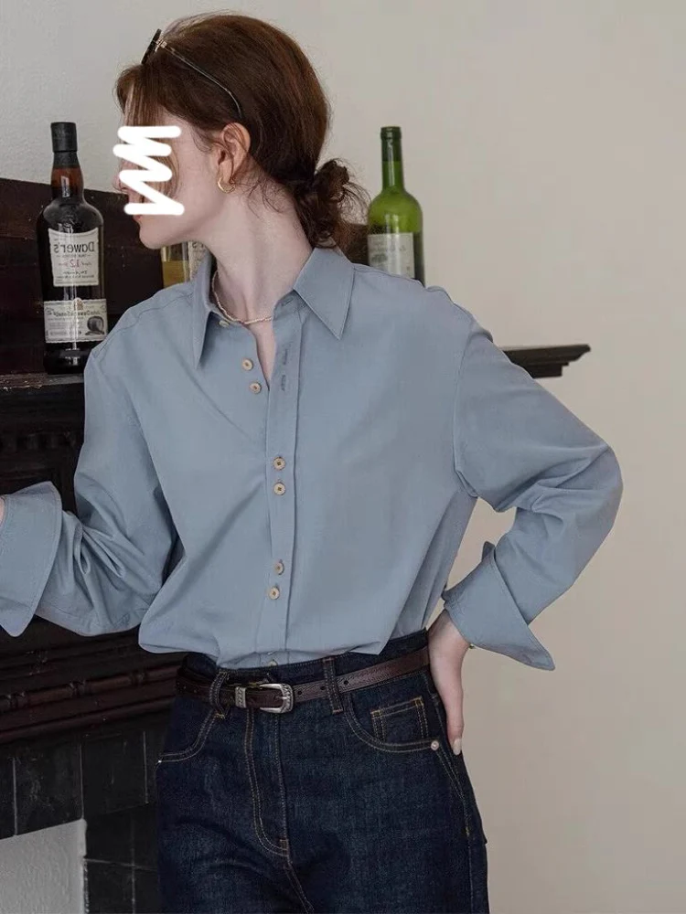 ملابس نسائية مطرزة باللون الأزرق طويلة Sve irt للتنقل Sle Faion Design Ba ملابس ذات طبقات علوية قابلة للتنفس من الجلد...