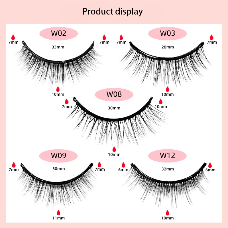 1pair Resuable Self-adhesive False Eyelashes Long Eye Lashes Extension Fluffy Eyelash Strip Makeup Tools (no need glue)