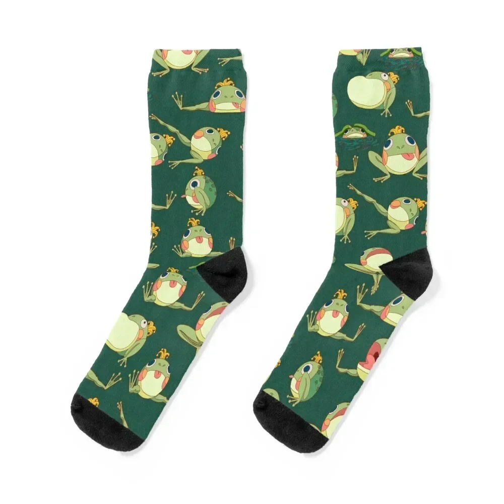 FROOOOOOOOOOOOWG PATTERN dark green Socks gym sport Men's Women's Socks Men's