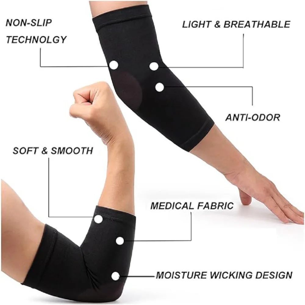 1Pcs Elastic Elbow Brace Full Arm Compression Sleeve Women Men Tennis Elbow Support for Tendonitis Arm Wrap Sleeve Sports