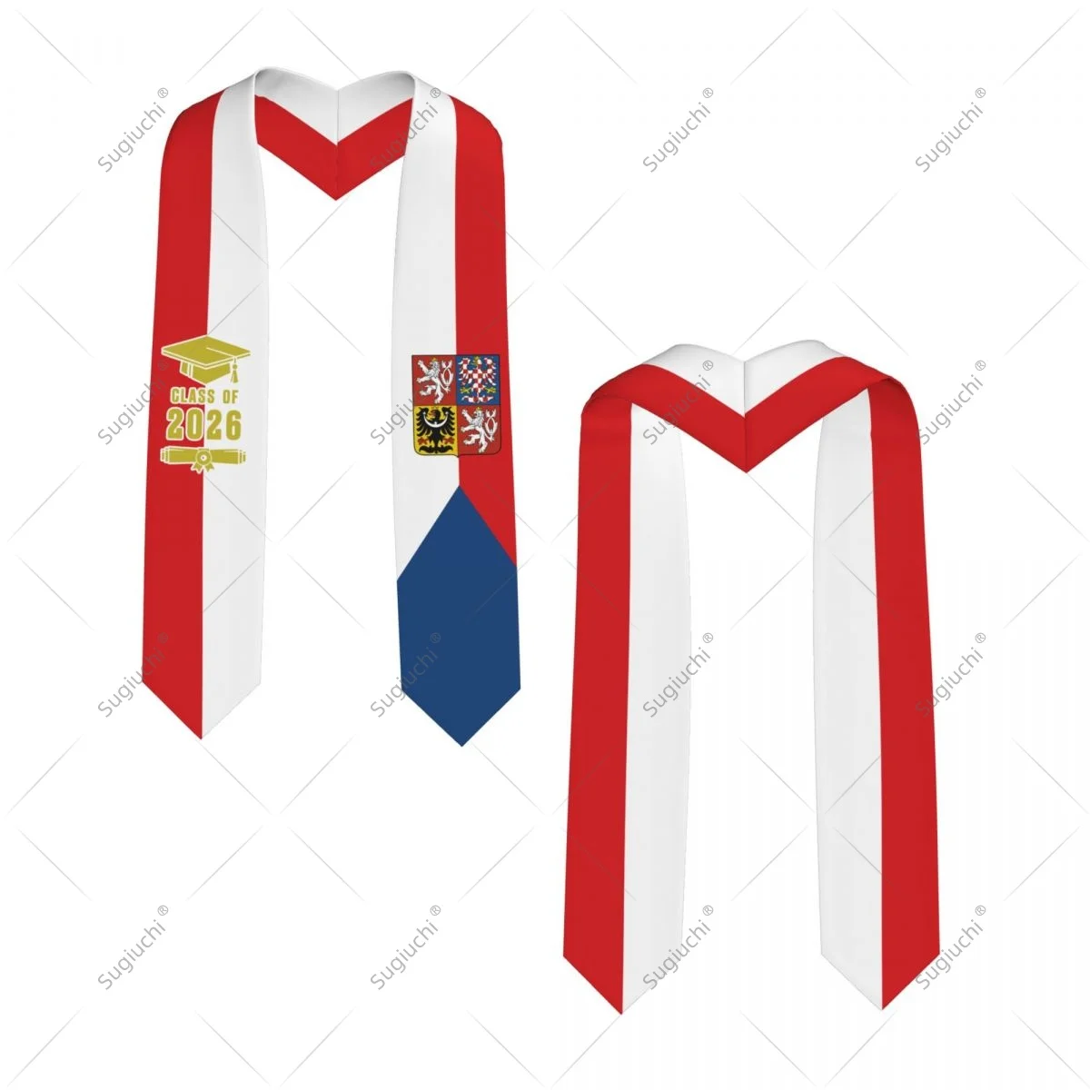 Czech Republic Flag Class Of 2026 Graduation Stole Sash Scarf For International Students Proud Ceremony Adult Unisex