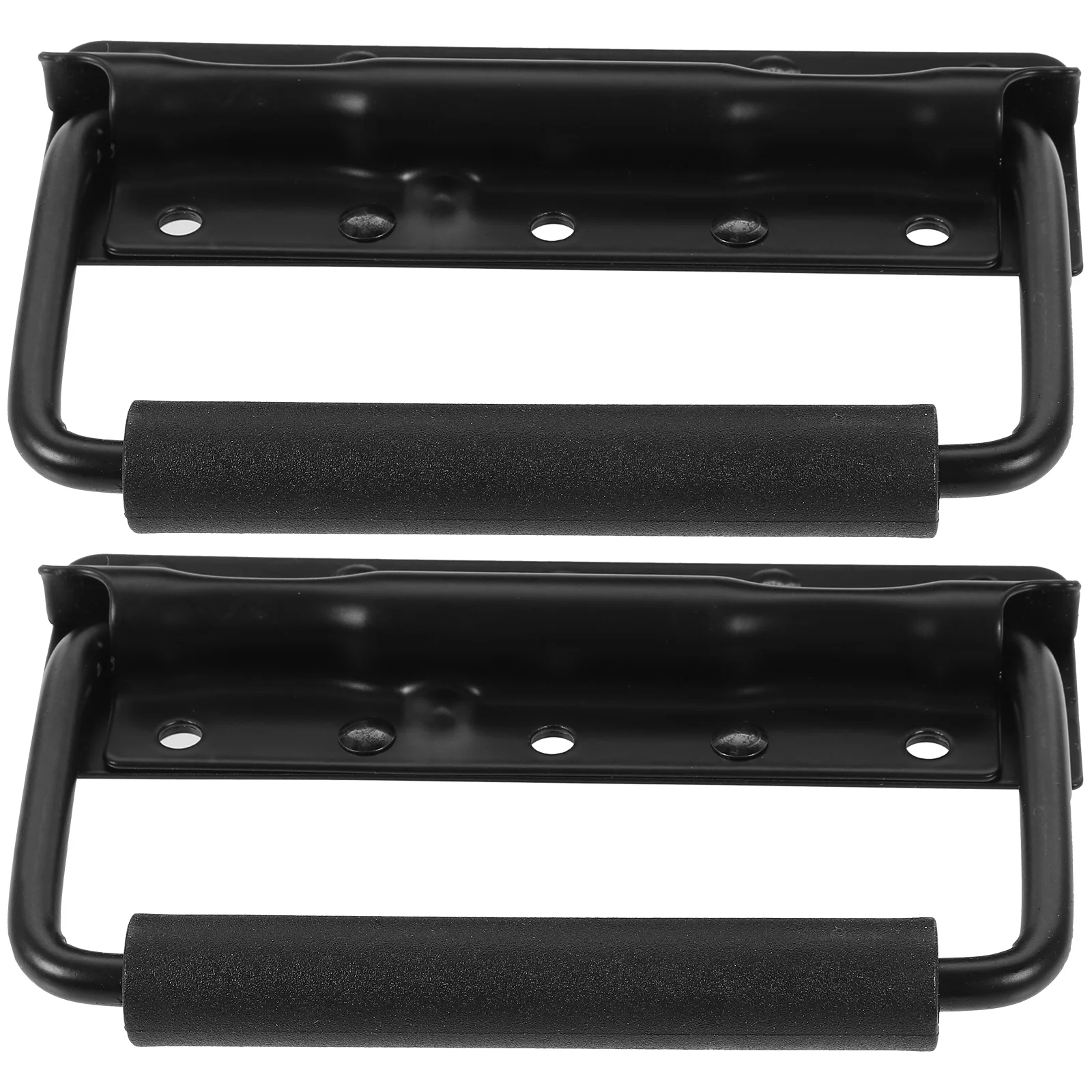 2 Pcs Spring Folding Handle Metal Black Drawer Pulls Cabinet Door Heavy Duty Handles Loaded Speaker Cupboard Drop