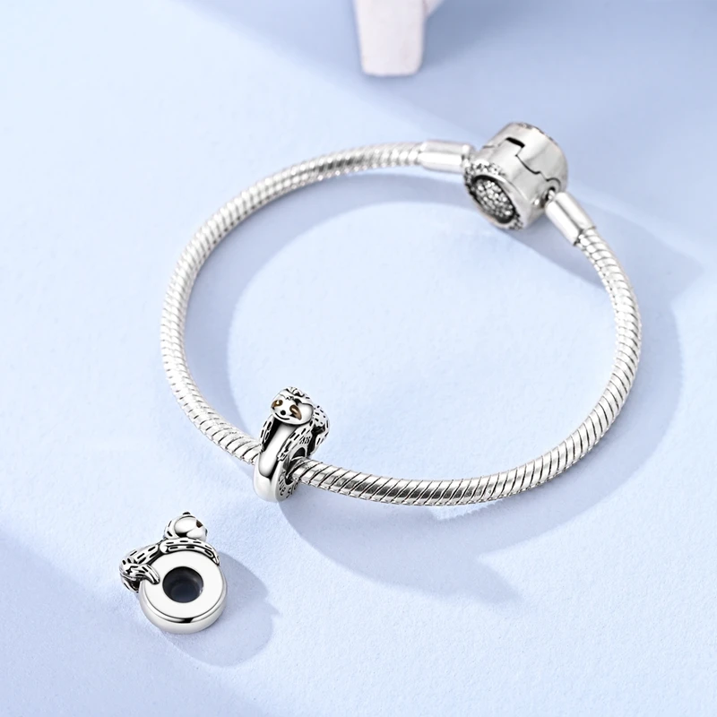 925 Sterling Silber Rosa Zirkonium Silikon-Verschluss Clip Charms Perle Passend für Original-Armband Schmuck – Detail 7