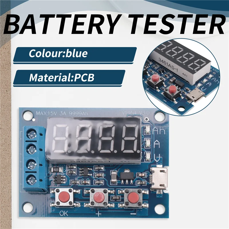 

1 шт. ZB2L3 синий тестер батареи 18650, тип разряда внешней нагрузки 1,2-12 В, тестер равной емкости 18650-Y41A