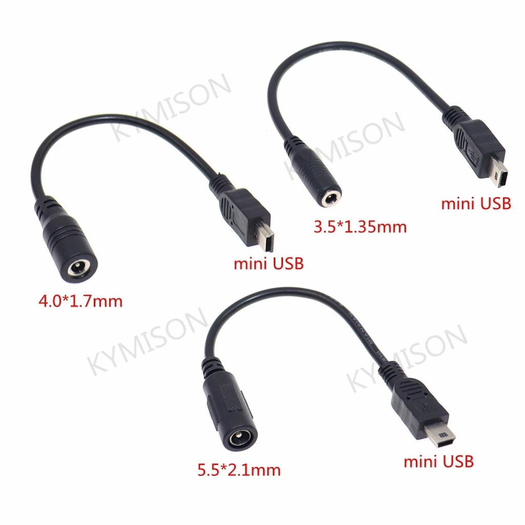 Enchufe de alimentación CC impermeable 5,5*2,1mm 4,0*1,7mm hembra a Micro USB / Mini USB/Cable adaptador macho tipo C