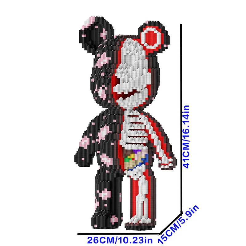 5648-Piece Skeleton Bear Building Block Toy Christmas Halloween Gift Game Stacking Block Toy Gear Locking Puzzle Toy Stacking Assembly New Year Gift