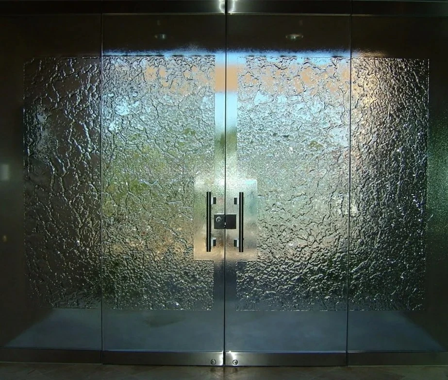 Architectural 3D Kiln Forms Glass Wall Art Fuses Glass Space Doors And Partitions
