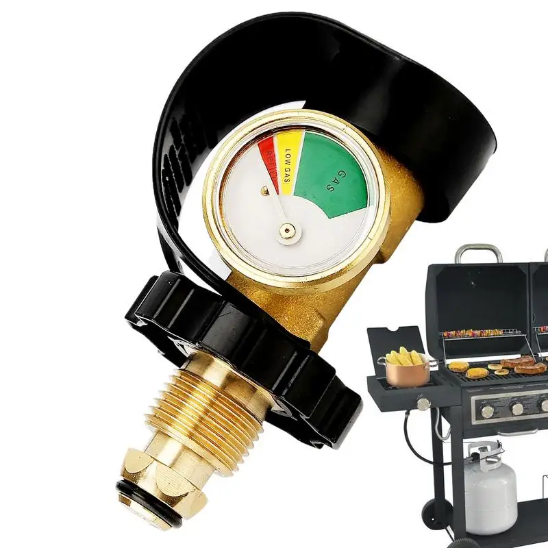 RV Propane Gauge LP Propane Adapter Propane Gauge QCC1/Type 1 Connection Dustproof Tank Pressure Meter Leak Detector