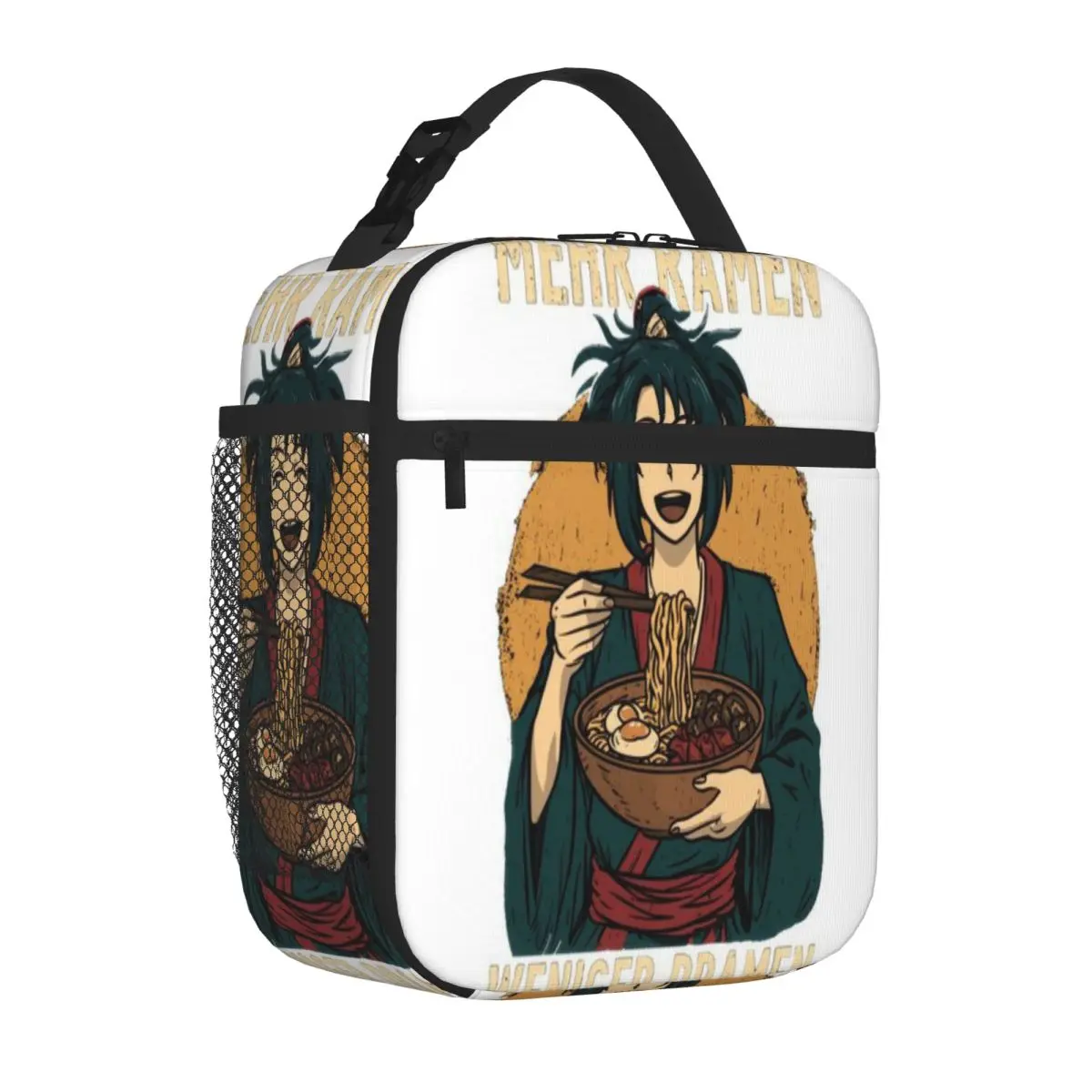 Hot Sale More Ramen - Less Drama 2 Letter Print Camping Lunch Bag Family Outing Insulated Tote
