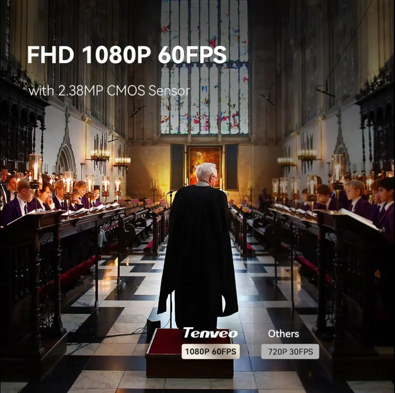 Hot Selling Tenveo PTZ VL Series 11x Optical Zoom Video Conference Camera 1080P for Worship Events 4