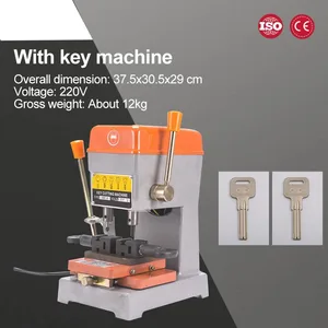 220V Vertical Car Key Cutting Copy Duplicating Machine Punching Inside Outside Milling Groove Cutter Drill Maker for Locksmiths
