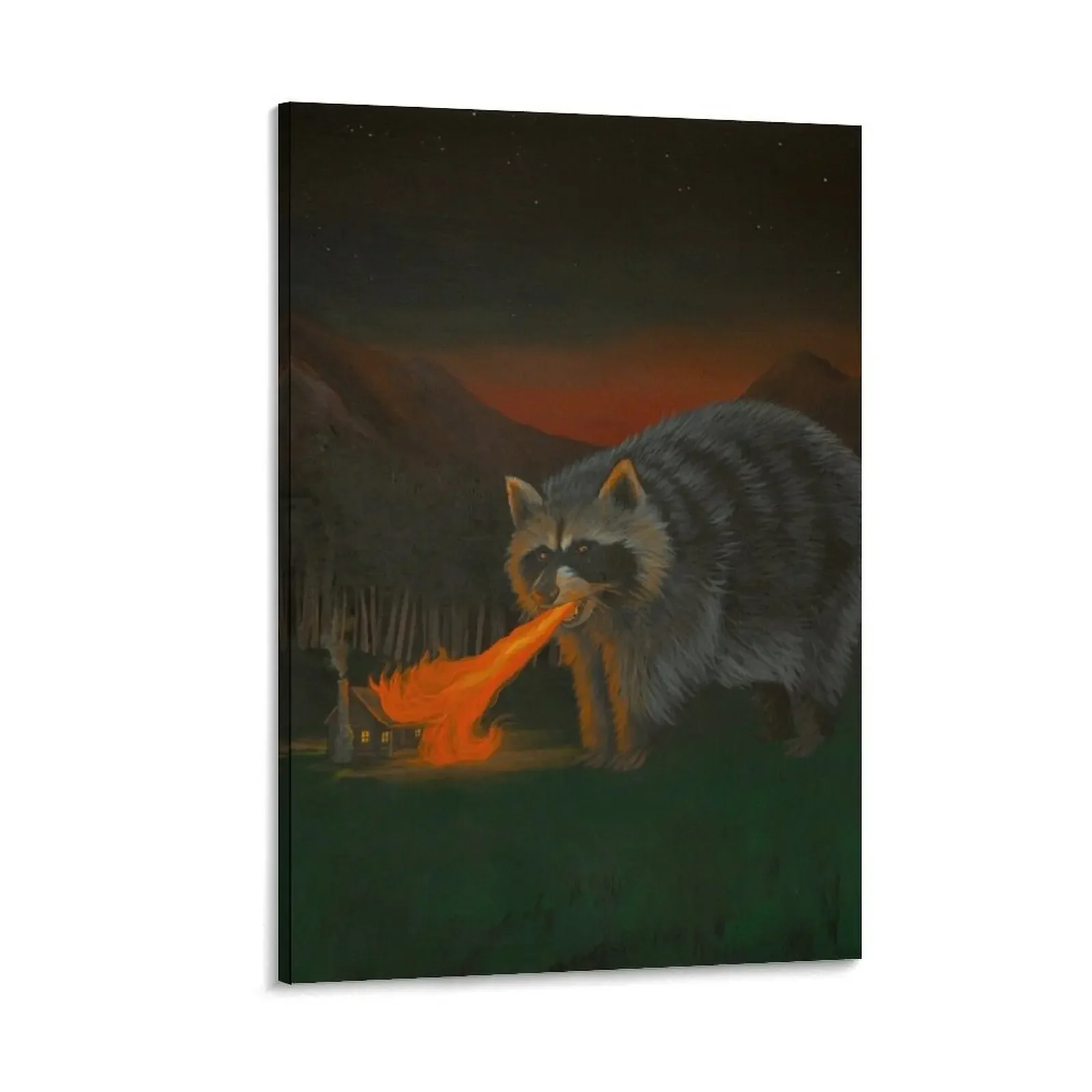 

Giant Fire-Breathing Raccoon Canvas Painting poster anime Decoration for home luxury home decor