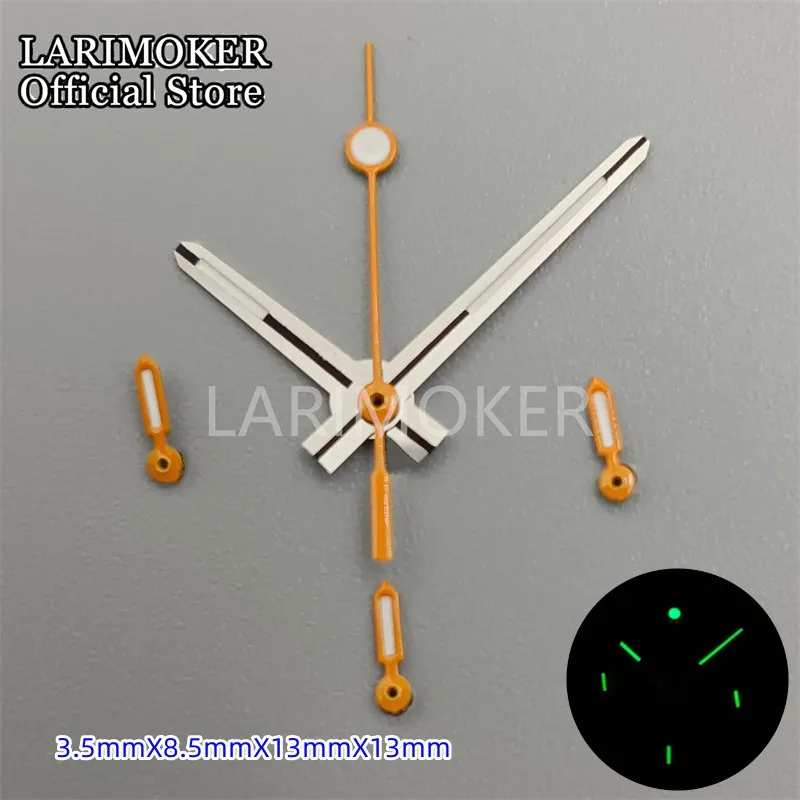 LARIMOKER silver gold  rose gold watch hands Green luminous  fit VK63 quartz Movement