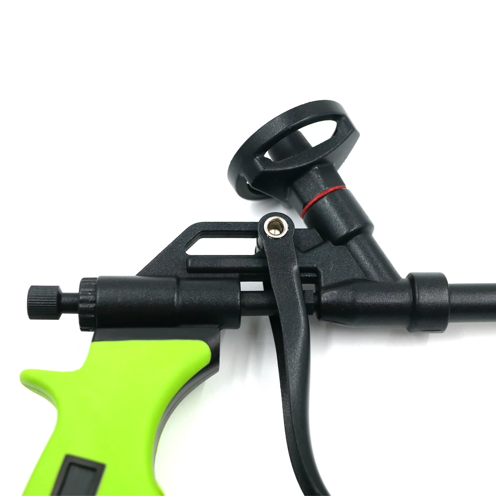 Pistola de calafateo de espuma Manual verde, dispensador expansible, pistola pulverizadora de espuma PU, aplicador de aplicación para calafateo/relleno/sellado