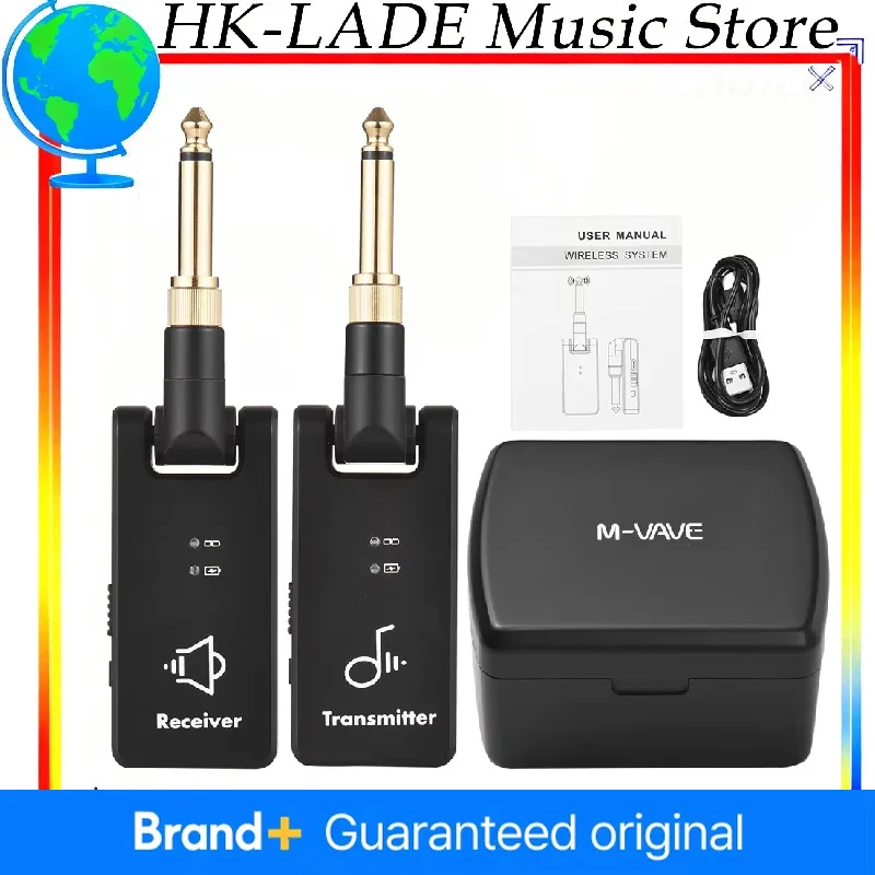 

M-VAVE WP-8 Wireless Guitar Transmission System 2.4Ghz Receiver Transmitter with 2 in 1 Plug Rechargeable Wireless Box